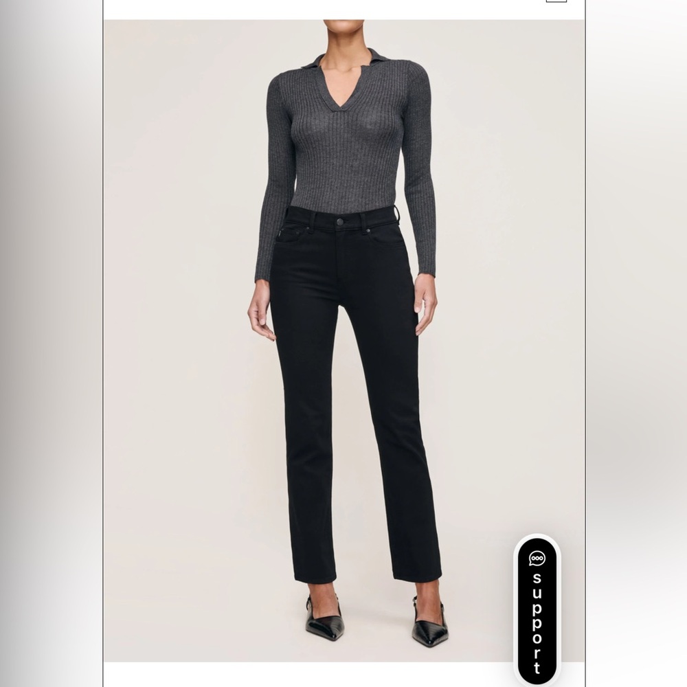 New With Tags DL1961 Mara Straight Instasculpt Ankle Black Jeans Sz 31